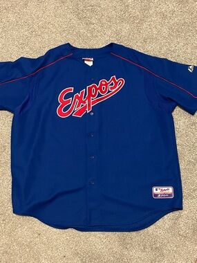 Throwback Montreal Expos Majestic Authentic Batting Practice MLB Jersey